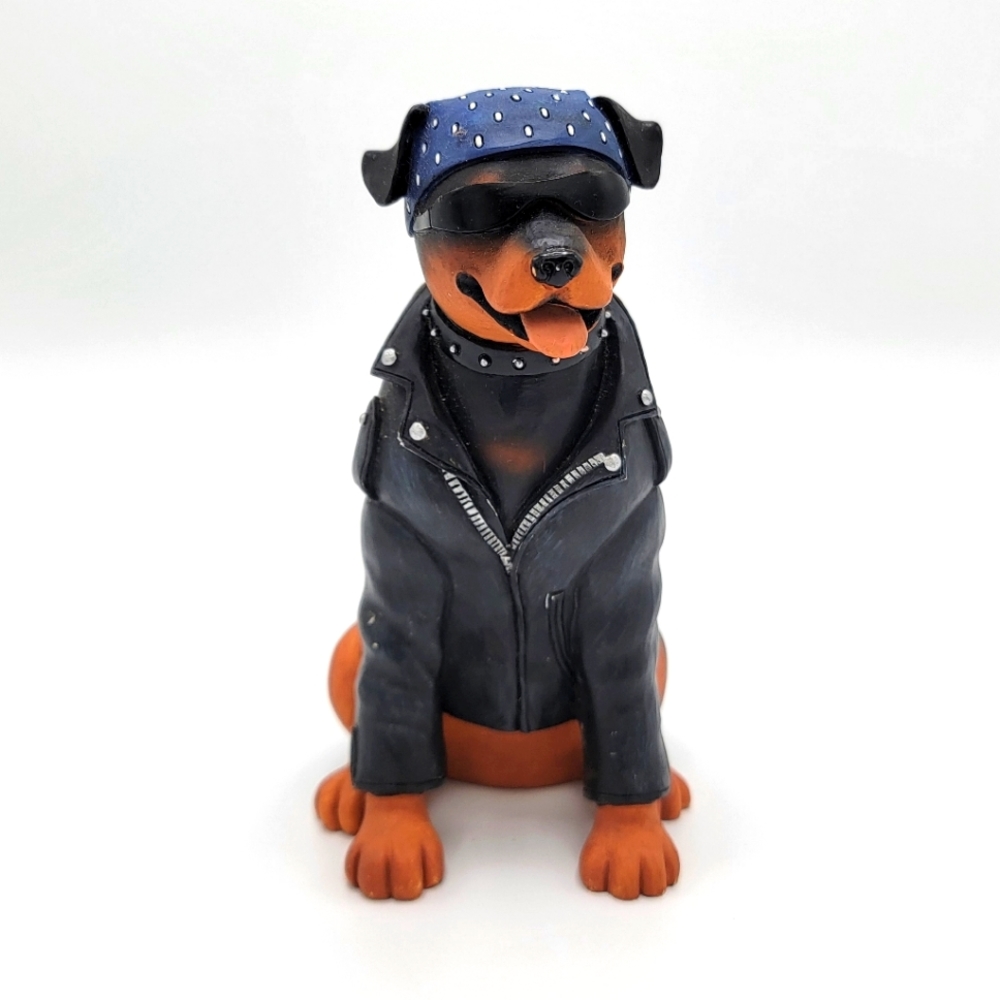 Dapper Dogs statue figurine Spike Enesco Biker Leather bandanna 5.75" Goffe